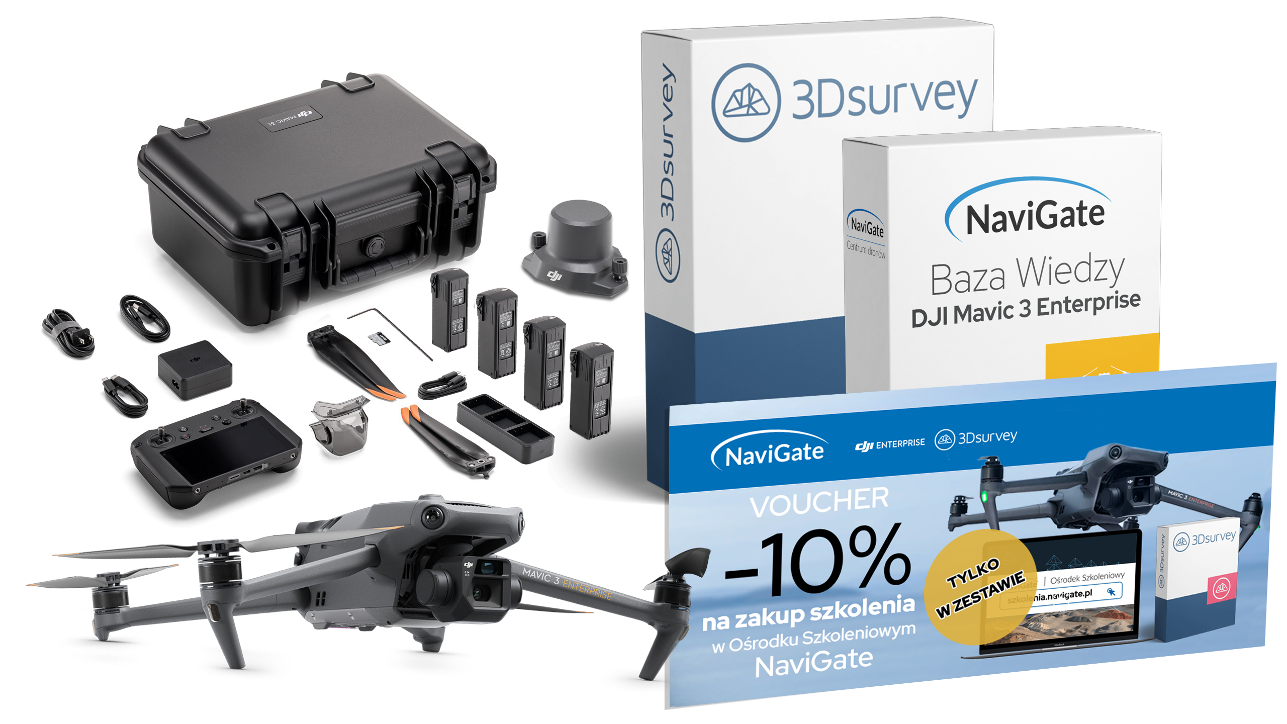Geodezyjny Master Kit – kompletny zestaw z DJI Mavic 3 Enterprise i 3Dsurvey
